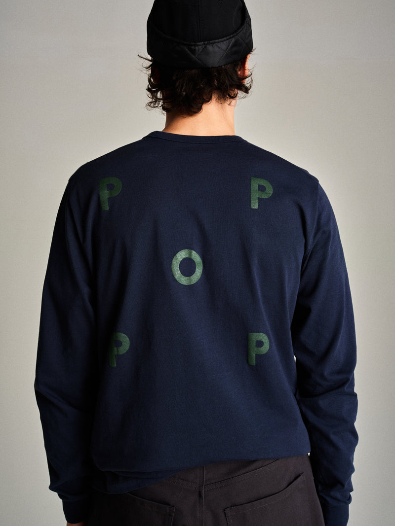 Pop Logo Longsleeve T-Shirt Navy