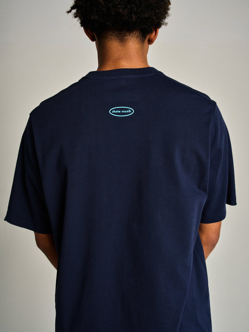 Pop Skate Muzik T-Shirt Navy