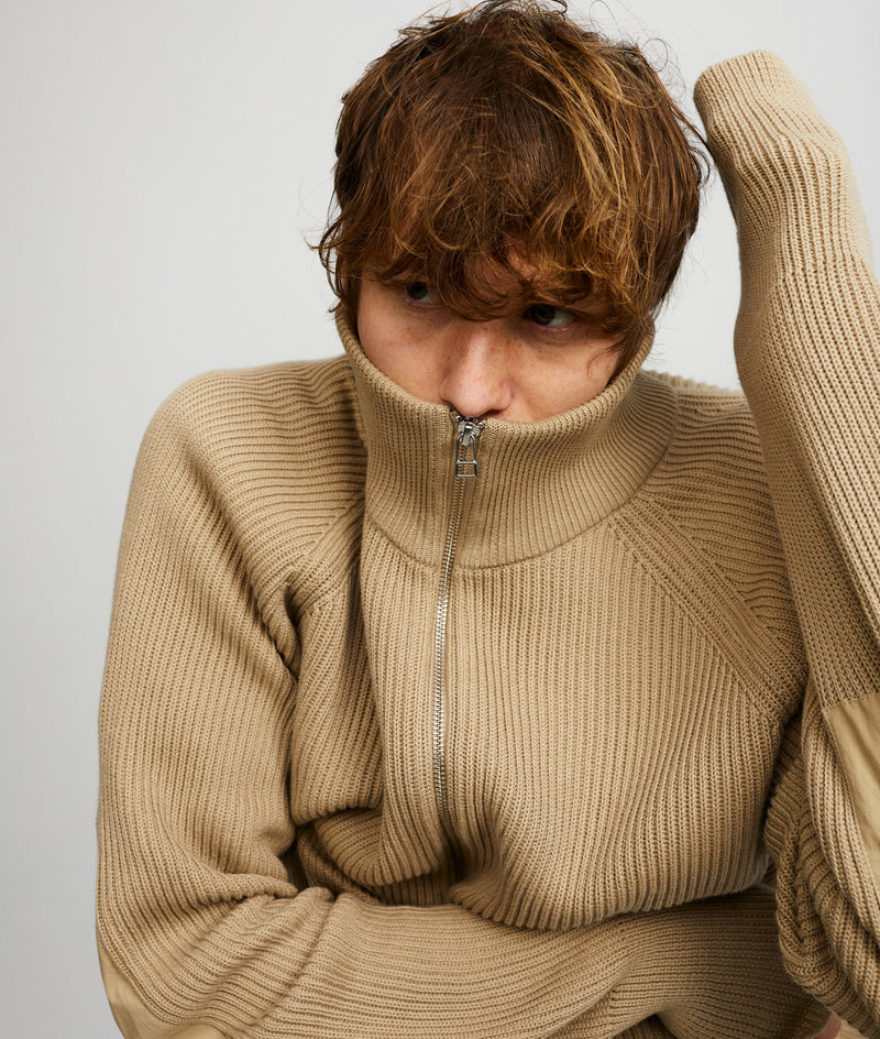 Pop Fullzip Knitted Vest White Pepper