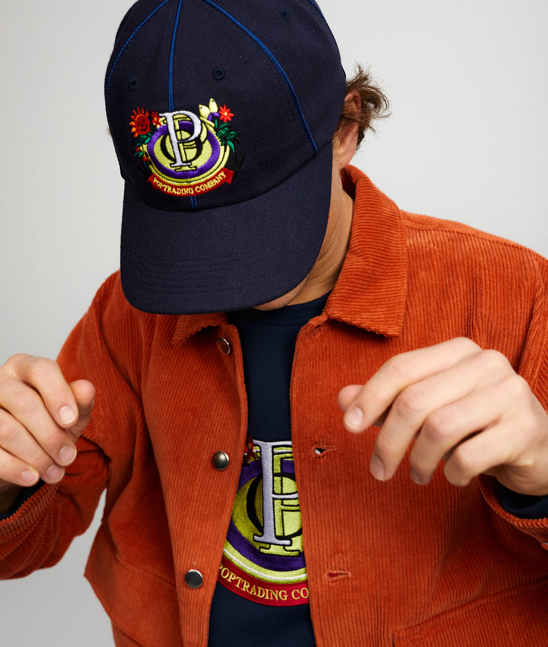 Pop Floral Crest Sixpanel Hat Navy