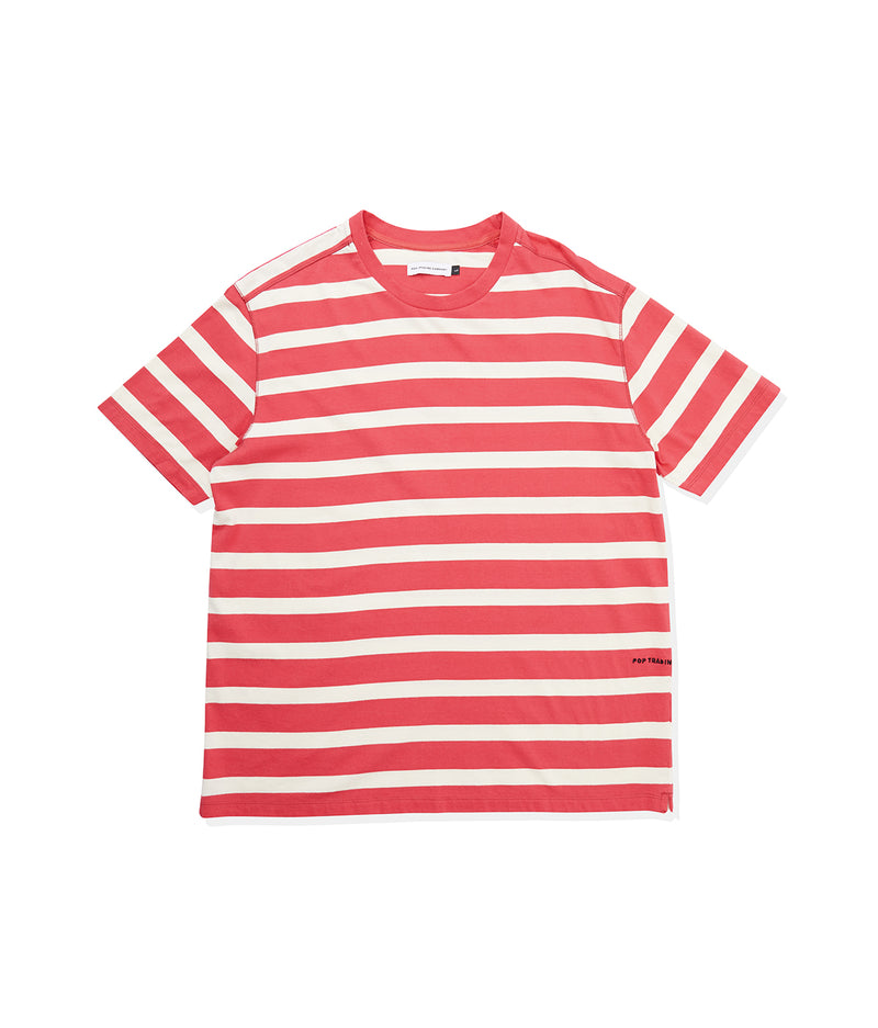 SS19 Big Stripe Pocket T-Shirt Coral