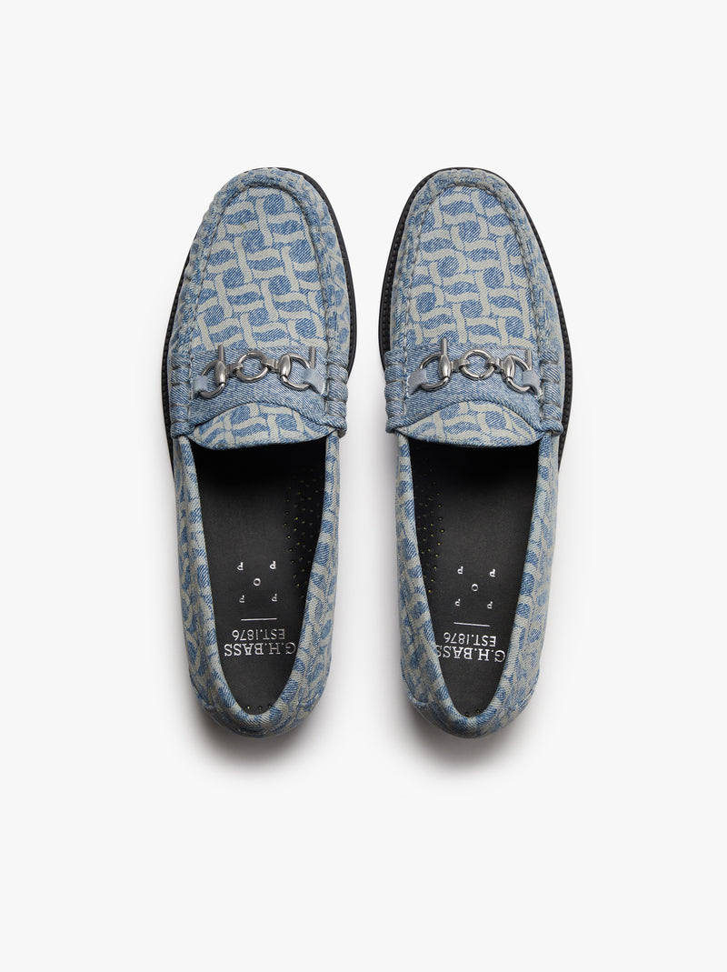 G.H. Bass & Pop Easy Weejuns Loafers Light Blue Denim