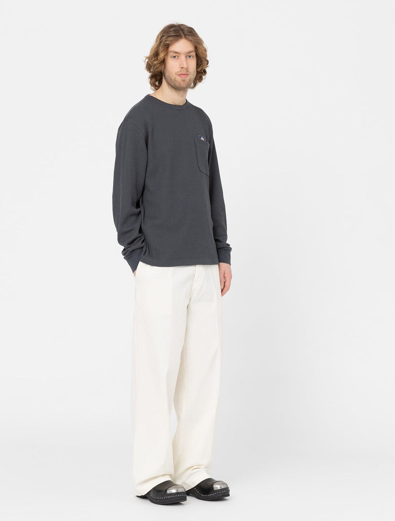 Pop/Dickies Waffle Longsleeve T-Shirt Charcoal
