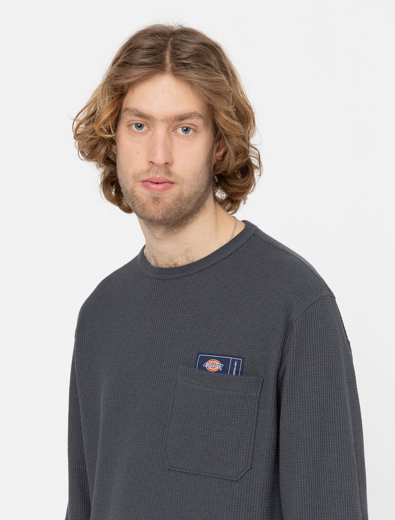 Pop/Dickies Waffle Longsleeve T-Shirt Charcoal
