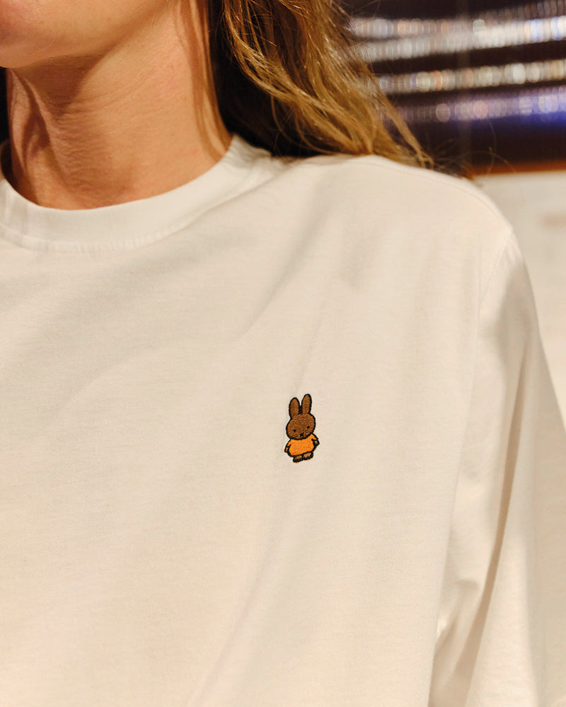 Pop & Miffy Embroidered T-Shirt White