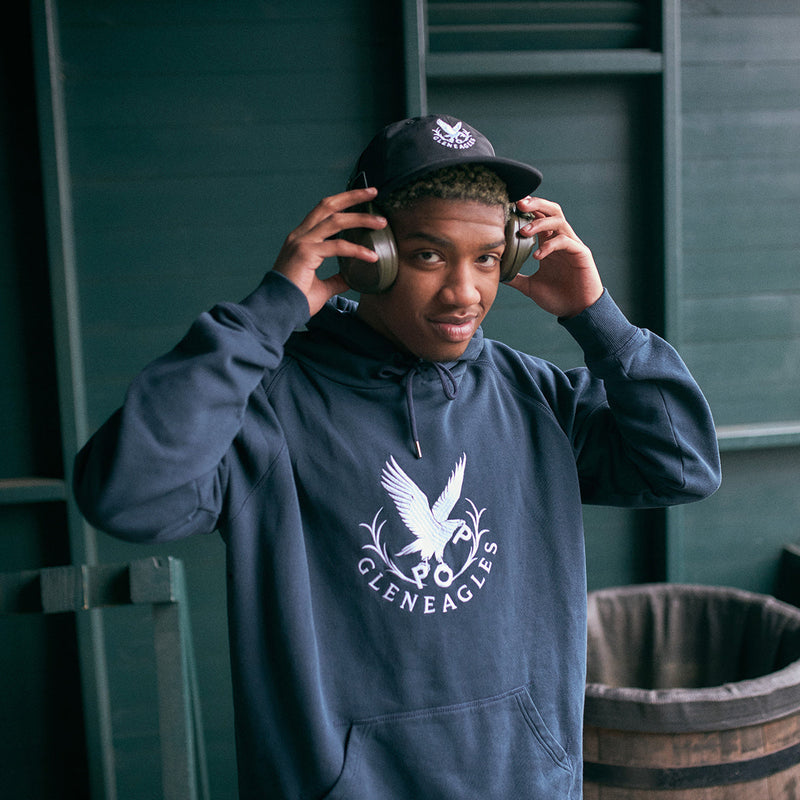 Pop & Gleneagles Crest Hooded Sweat Navy