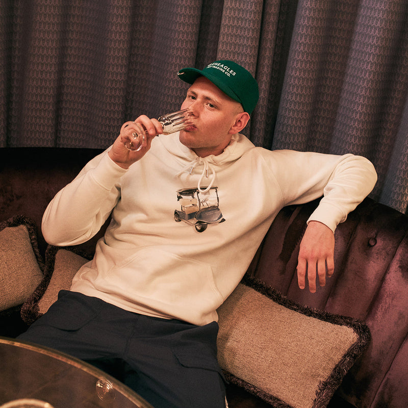 Pop & Gleneagles Golfcart Hooded Sweat White