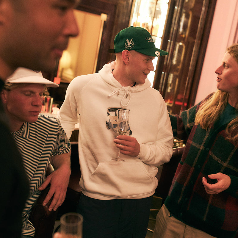 Pop & Gleneagles Golfcart Hooded Sweat White