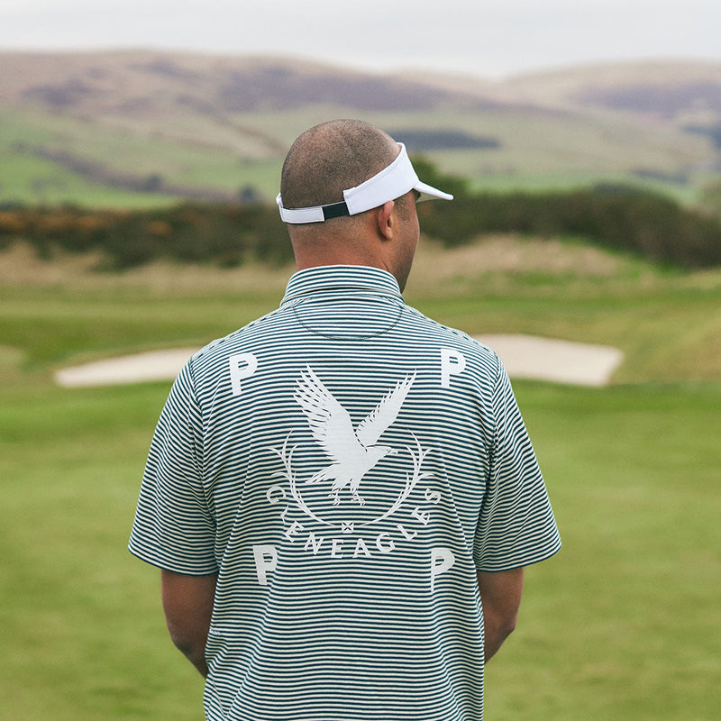 Pop & Gleneagles Mini Striped Italo Shirt Dark Green/White Pepper