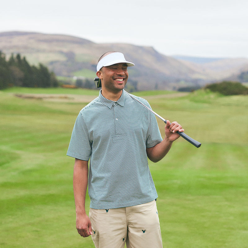 Pop & Gleneagles Mini Striped Italo Shirt Dark Green/White Pepper