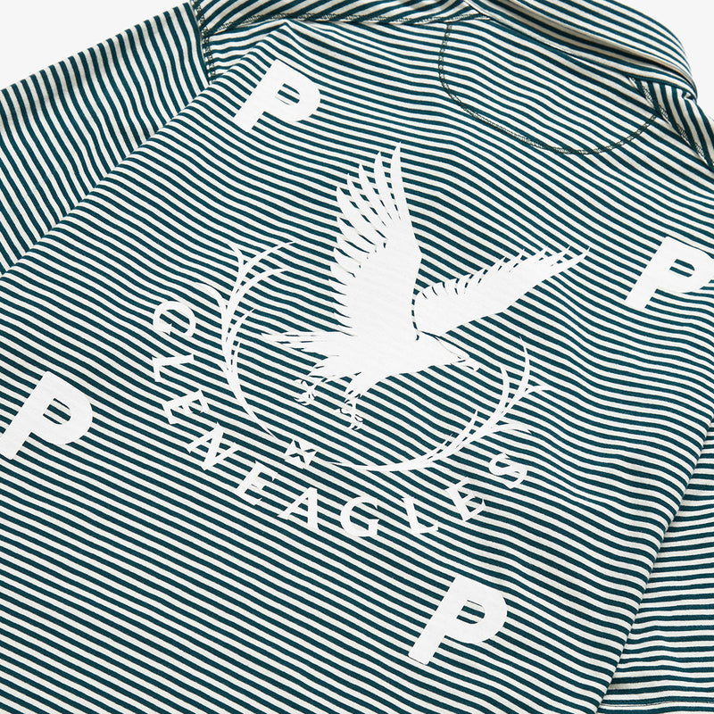 Pop & Gleneagles Mini Striped Italo Shirt Dark Green/White Pepper