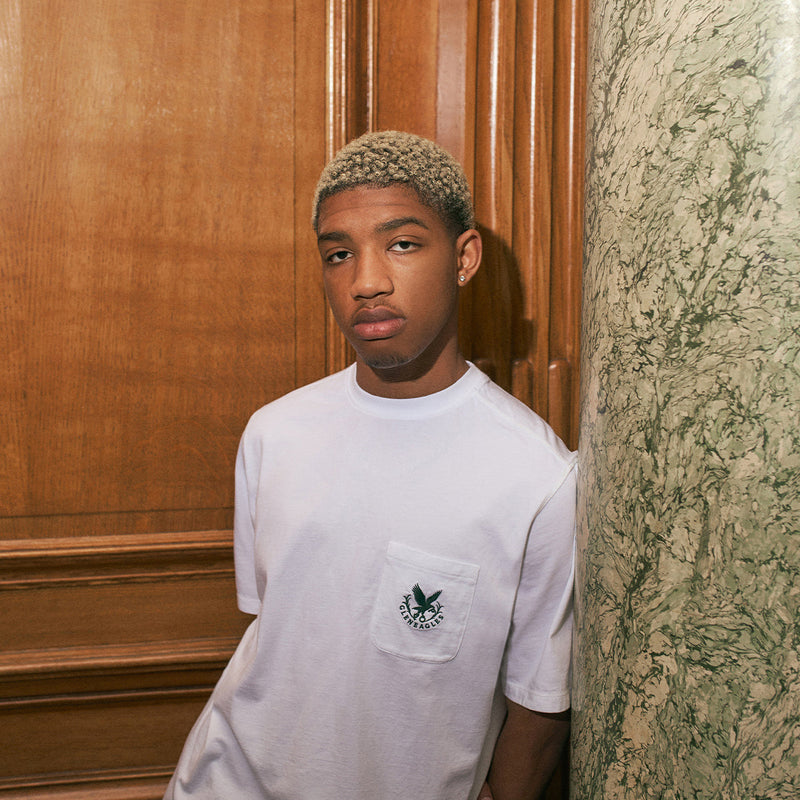 Pop & Gleneagles Logo Pocket T-Shirt White