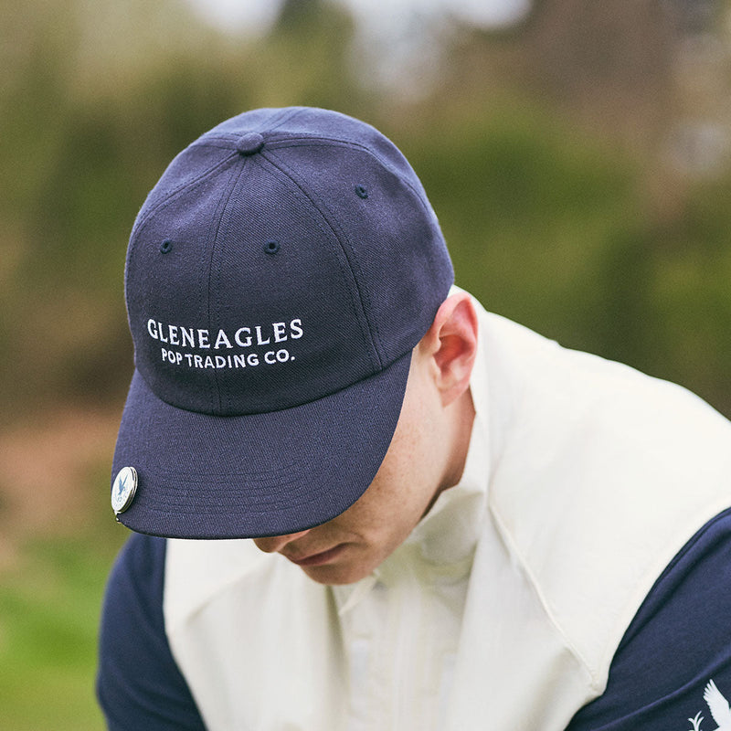 Pop & Gleneagles Wool Sixpanel Hat Navy