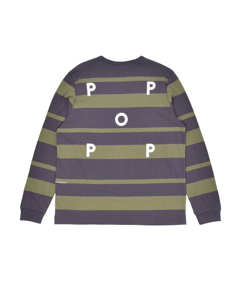 Pop Striped Logo Longsleeve T-Shirt Olivine