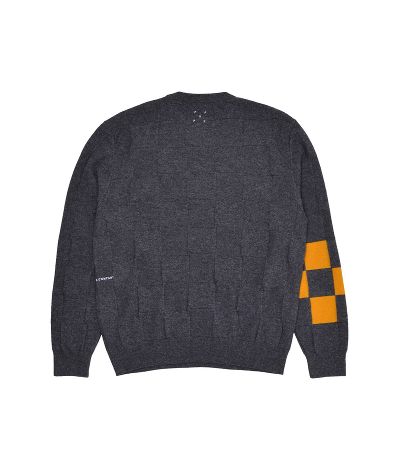 Pop Checked Panel Knitted Crewneck