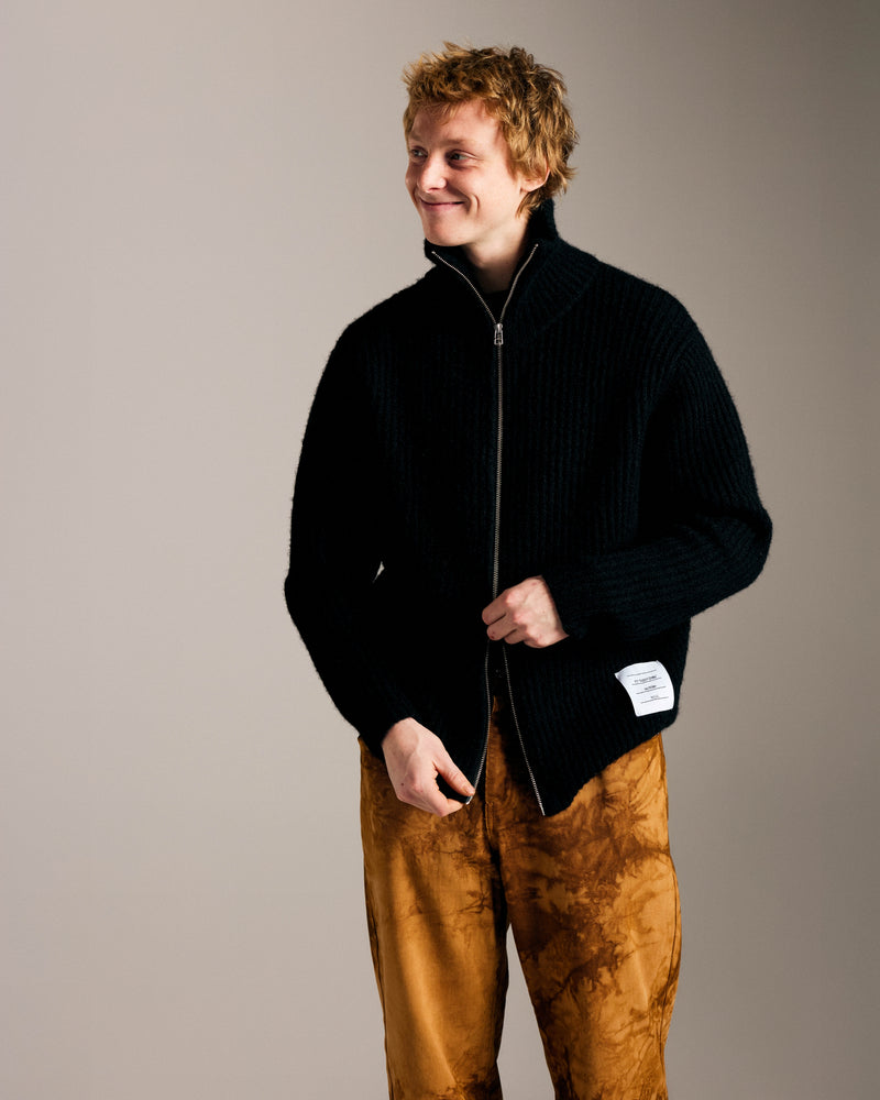 Pop Knitted Full Zip Black