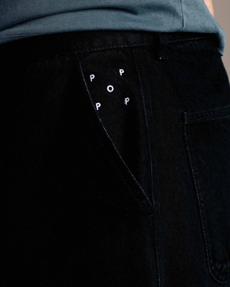 Pop Beattie Denim Pants Rinsed Black