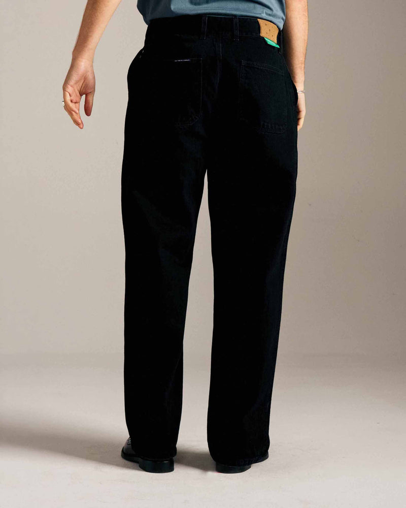 Pop Beattie Denim Pants Rinsed Black