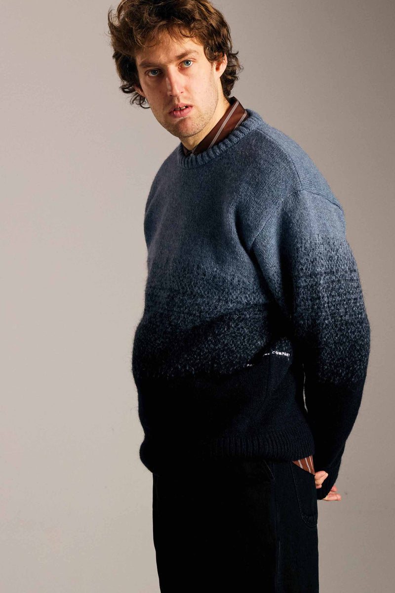 Pop Knitted Gradient Crewneck Tradewinds/Navy