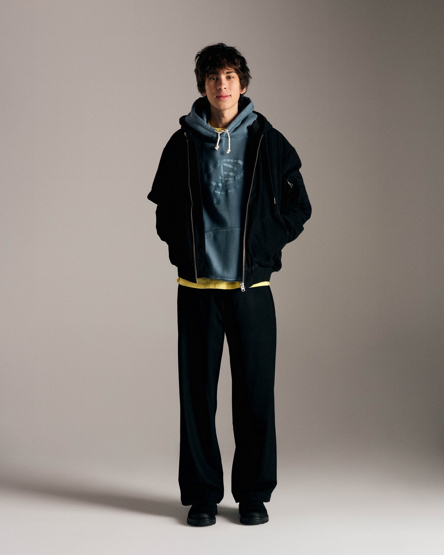 Pop Hooded Flight Jacket Black