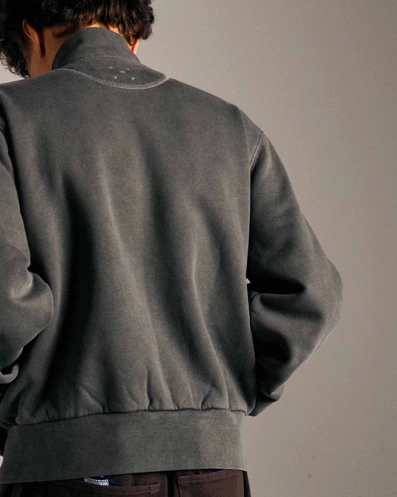 Pop Full Zip Sweat Washed Black