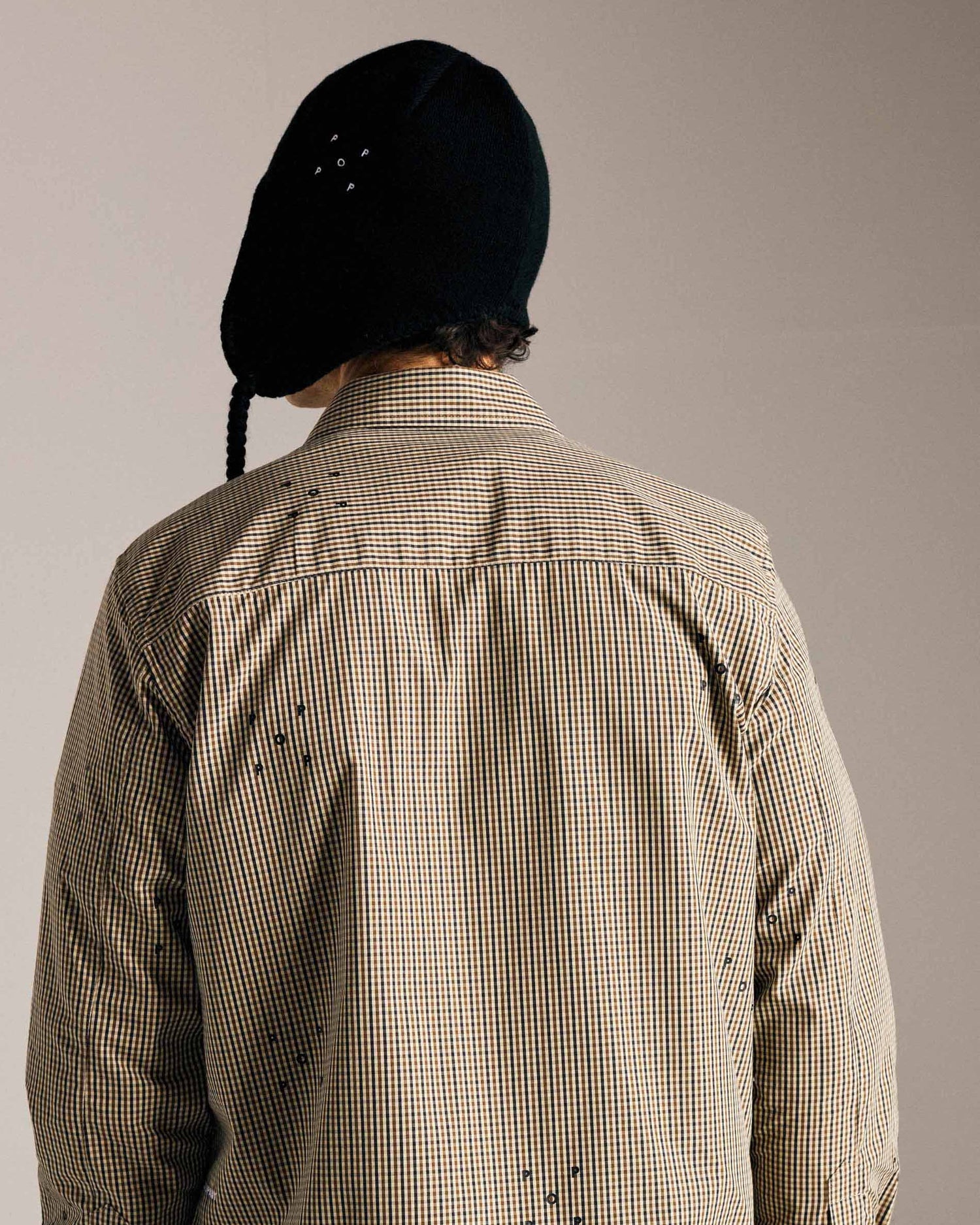Pop Checked Allover Logo Shirt Navy/Delicioso