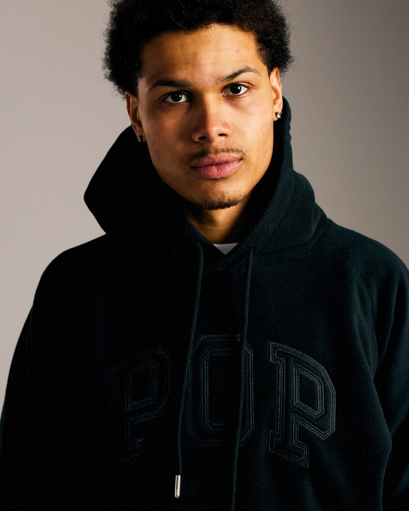 Pop Arch Hooded Sweat Black Fleece