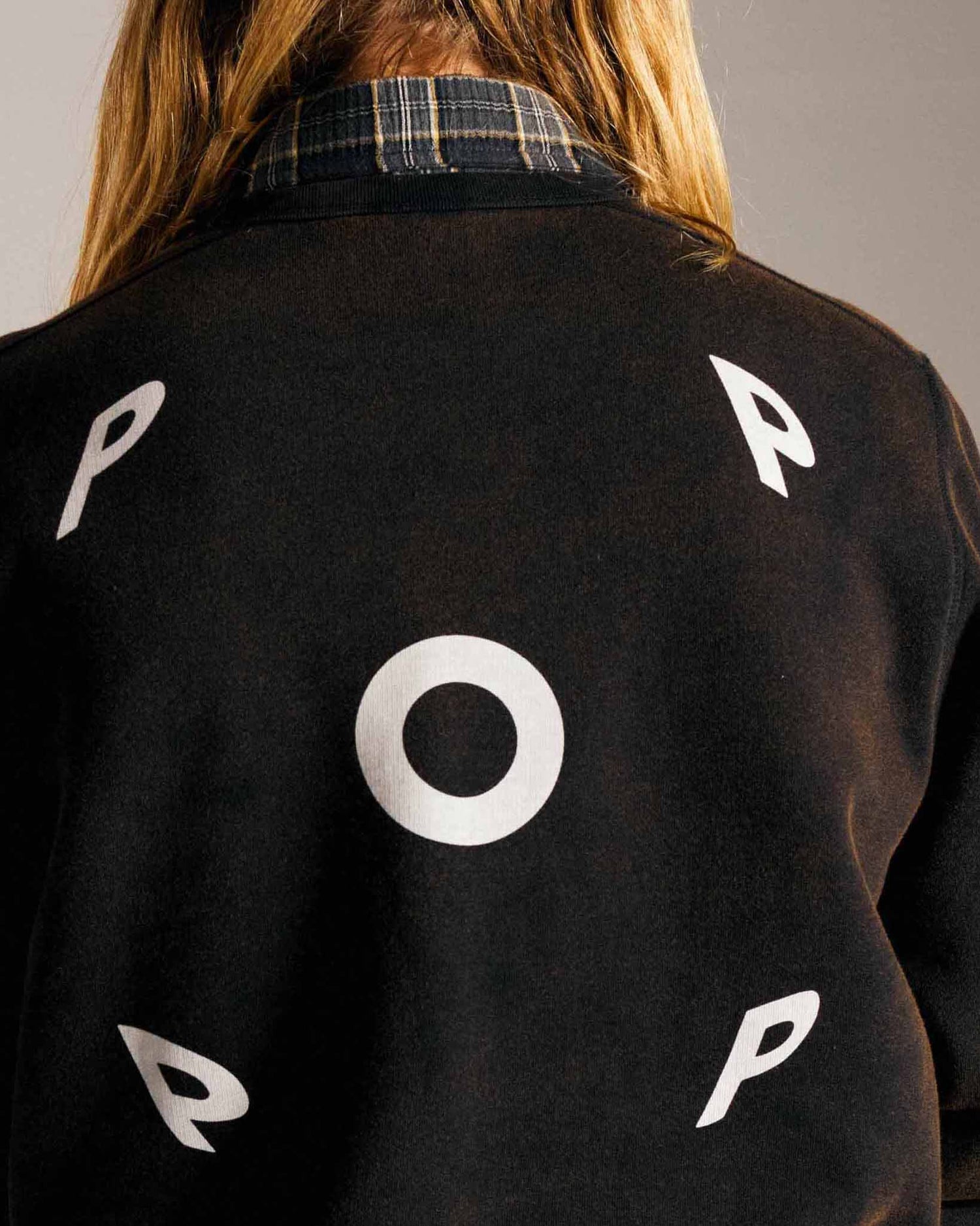 Pop Fish Eye Crewneck Sweat Washed Black