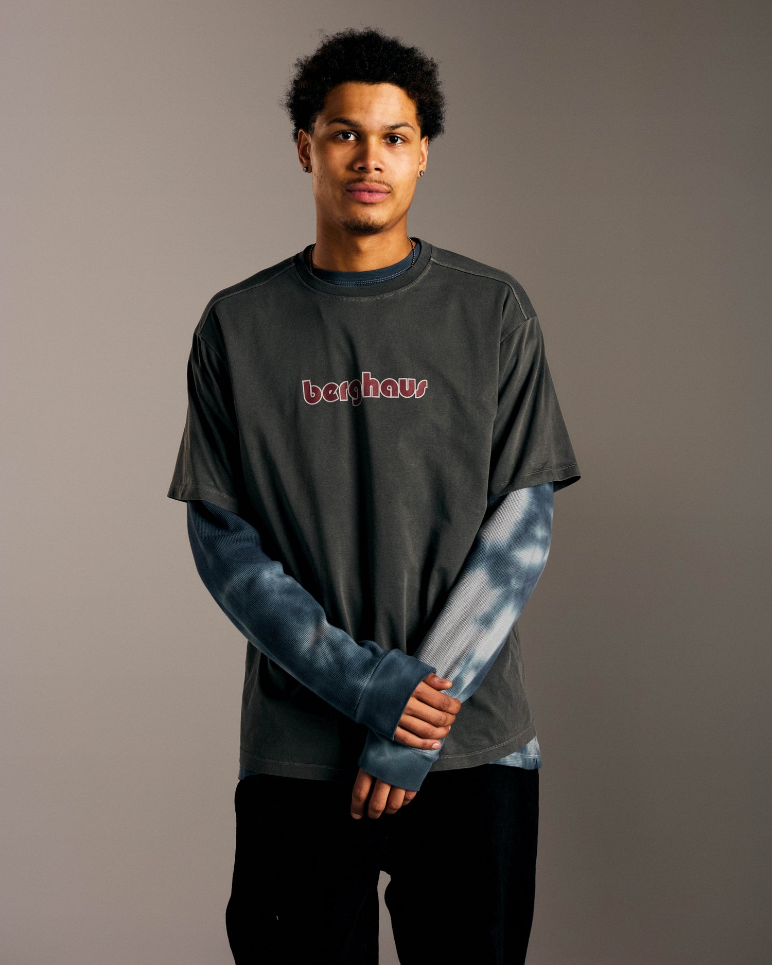 Pop & Berghaus Logo T-Shirt Washed Black