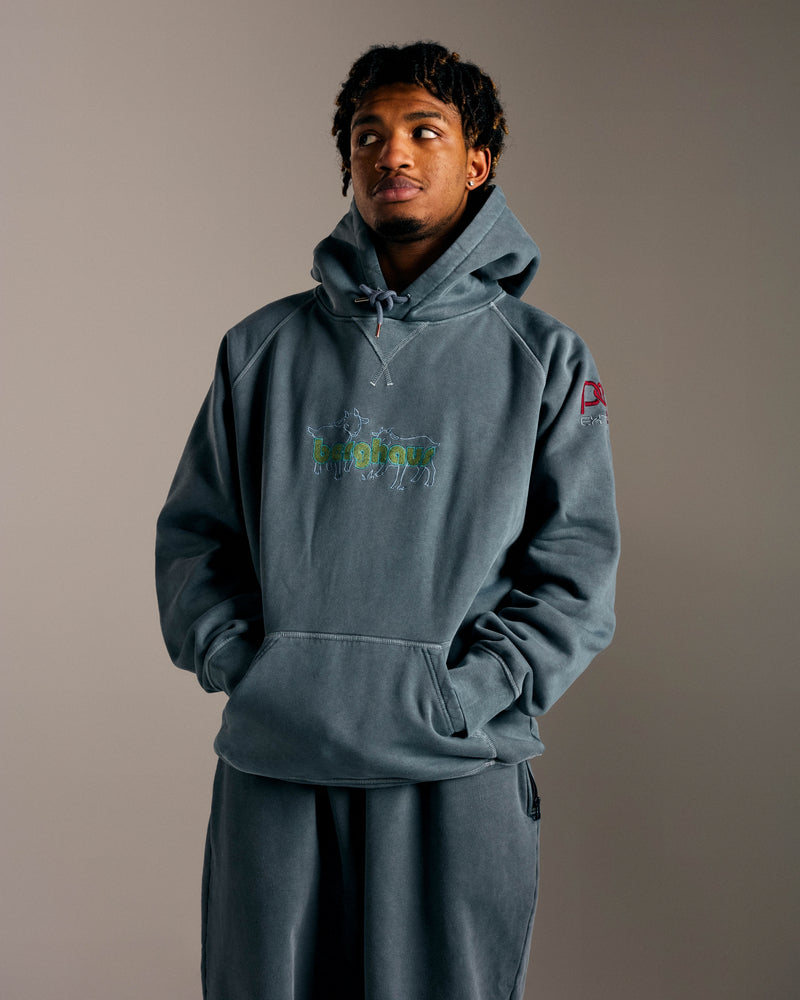 Pop & Berghaus Berggoat Hooded Sweat Washed Navy