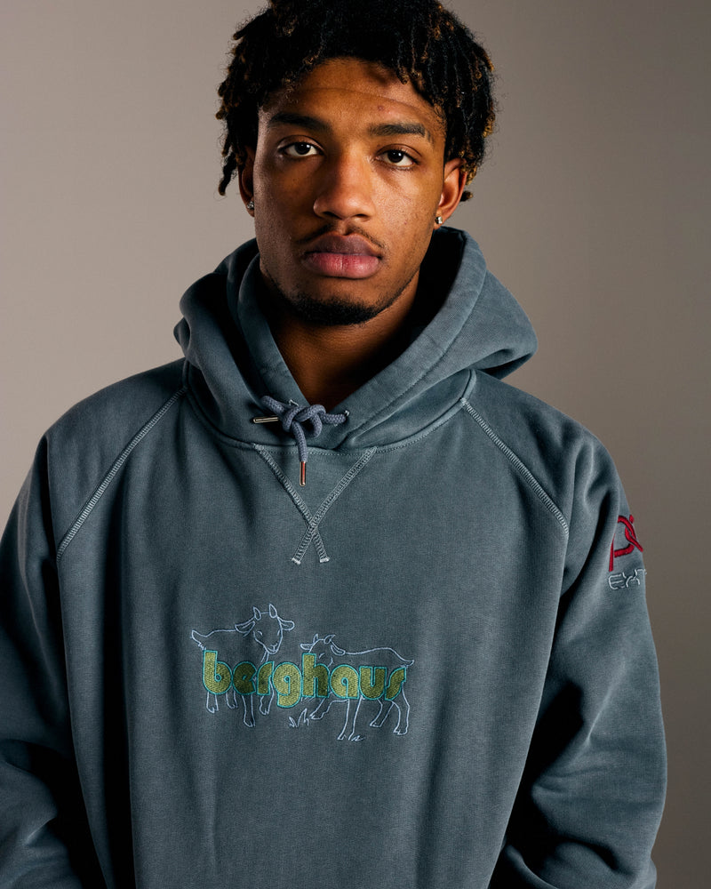 Pop & Berghaus Berggoat Hooded Sweat Washed Navy