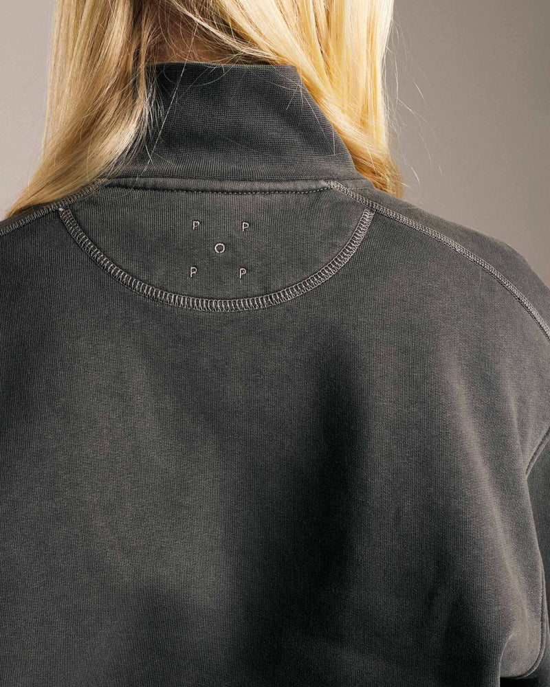 Pop Full Zip Sweat Washed Black