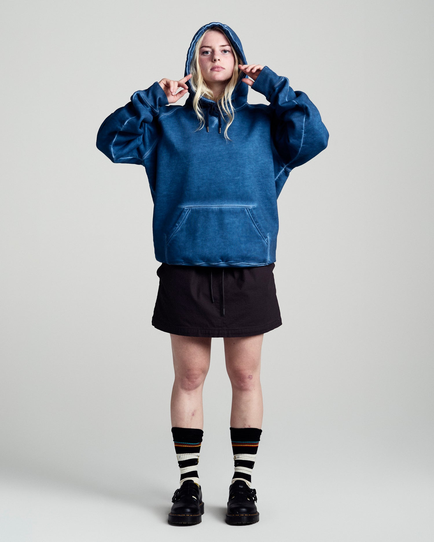 Pop Stencil Logo Hooded Sweat Navy