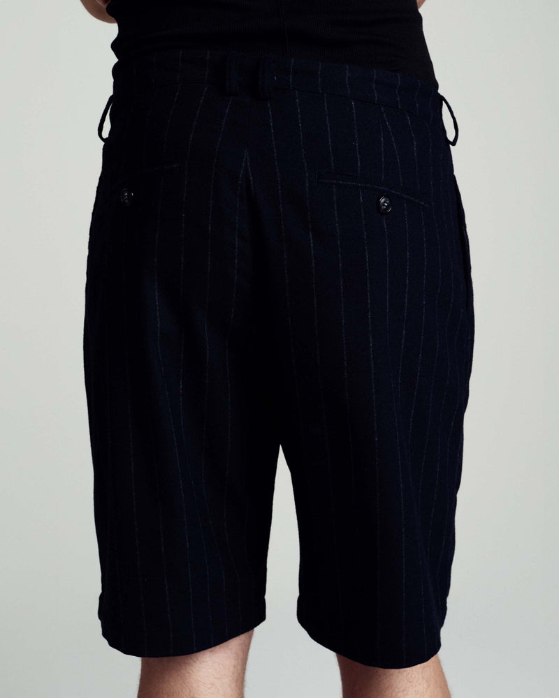 Pop Pinstripe Suit Short Navy/Grey