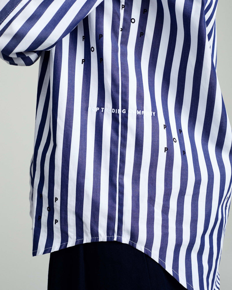 Pop Logos Stripe Shirt Navy/White