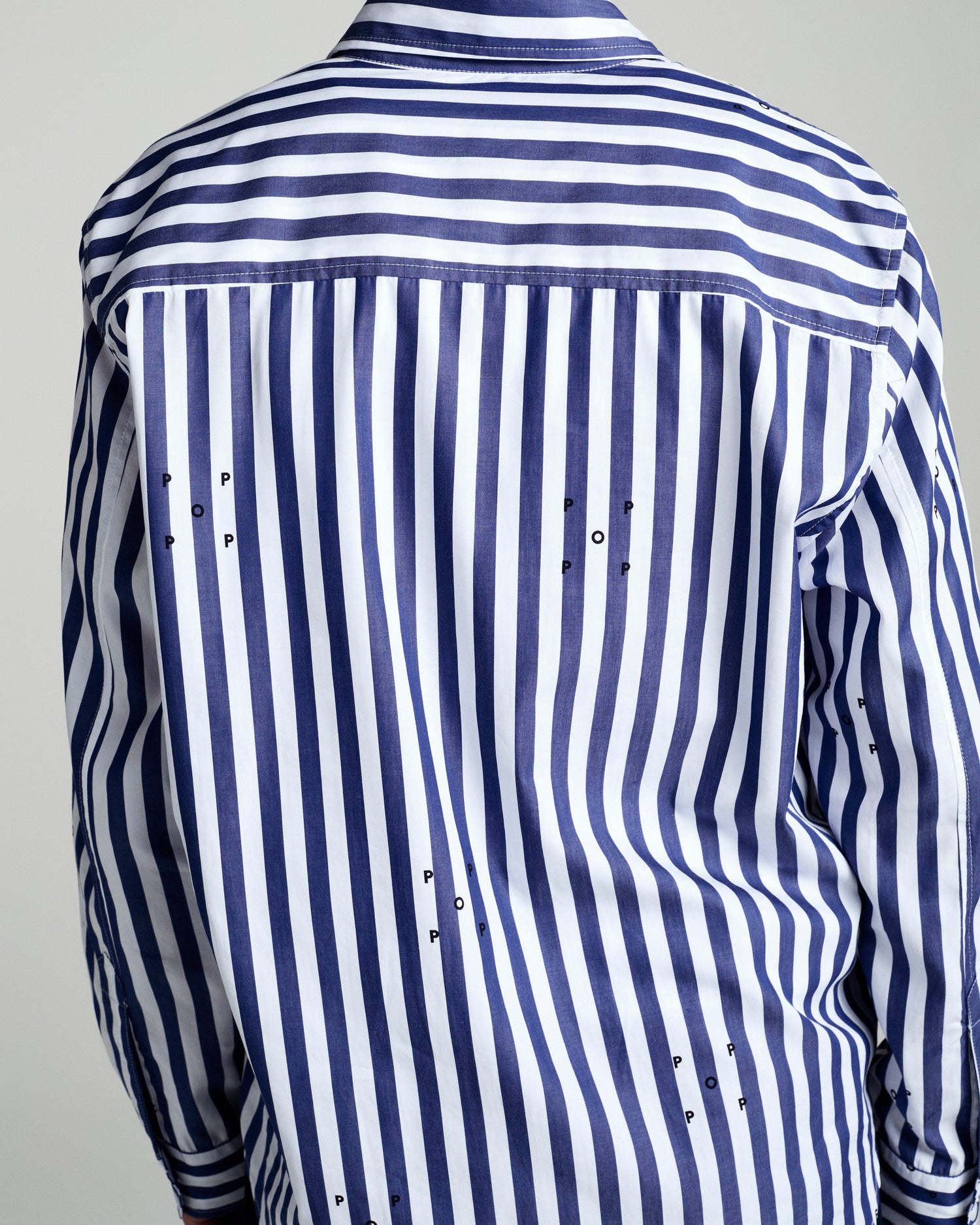 Pop Logos Stripe Shirt Navy/White