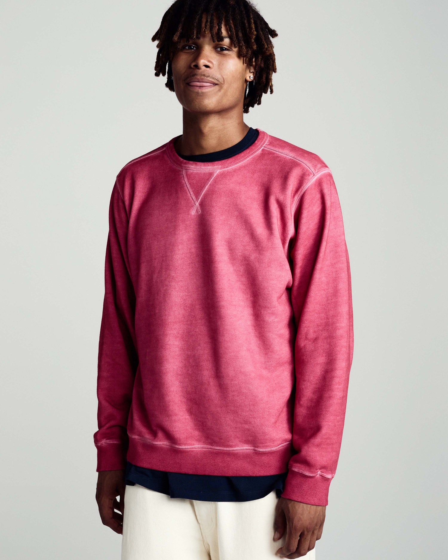 Pop Stencil Logo Crewneck Sweat Earth Red