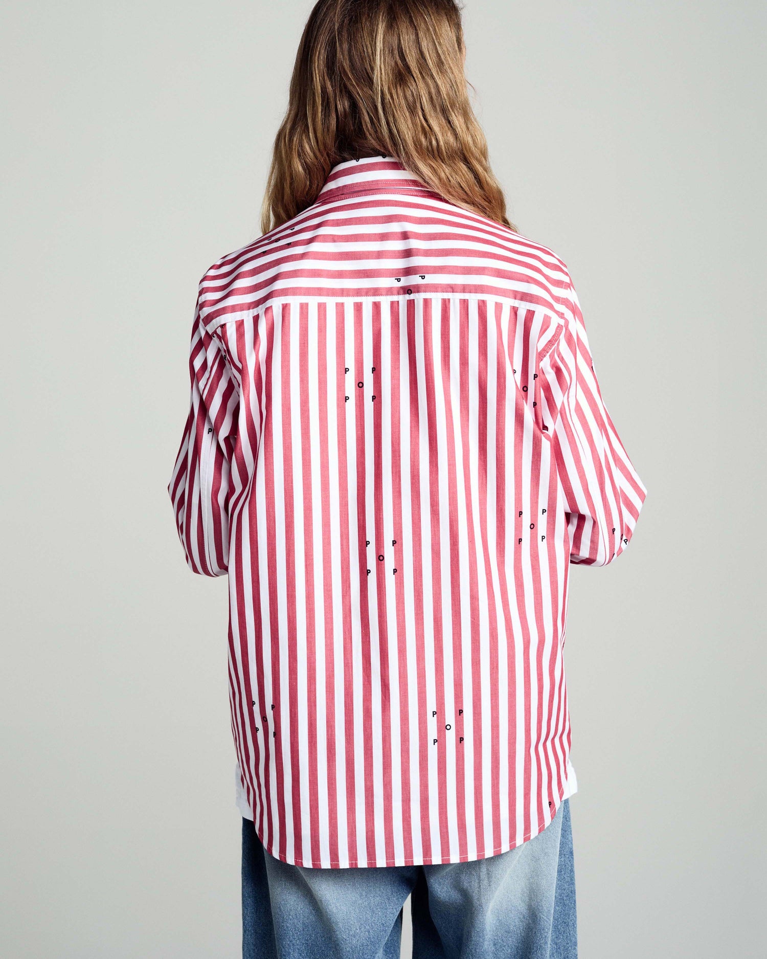 Pop Logos Stripe Shirt Earth Red/White