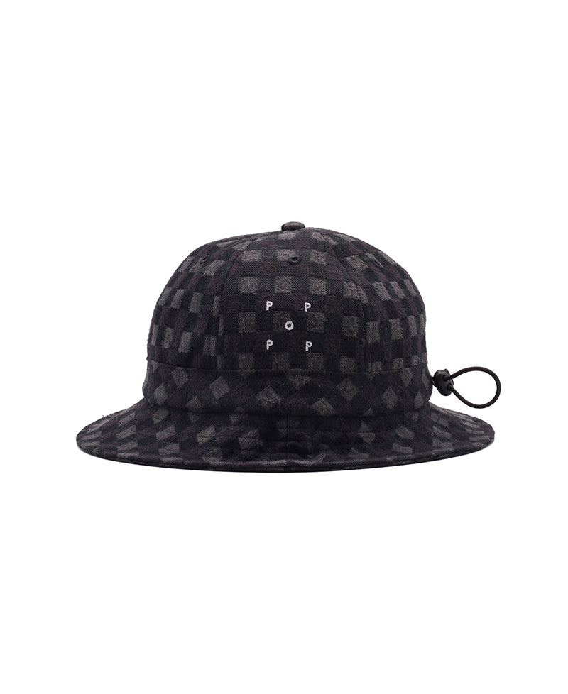 Pop Bell Hat Plaid Charcoal/Black