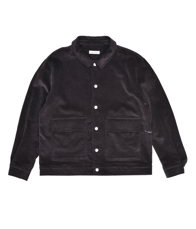 Pop Full Button Shirt Jacket Charcoal