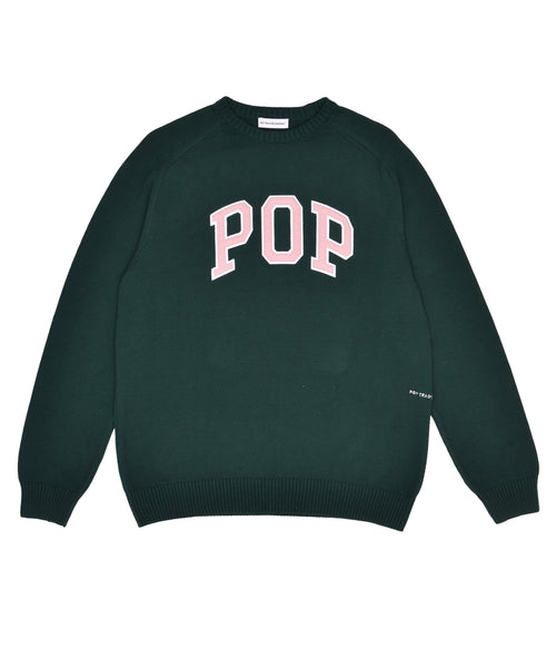 Featured Product Image Of Pop Arch Knitted Crewneck Bistro Green