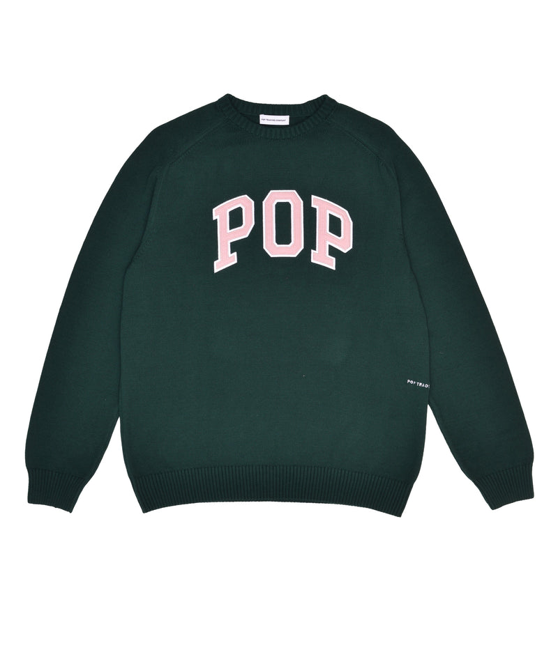 Pop Arch Knitted Crewneck Bistro Green