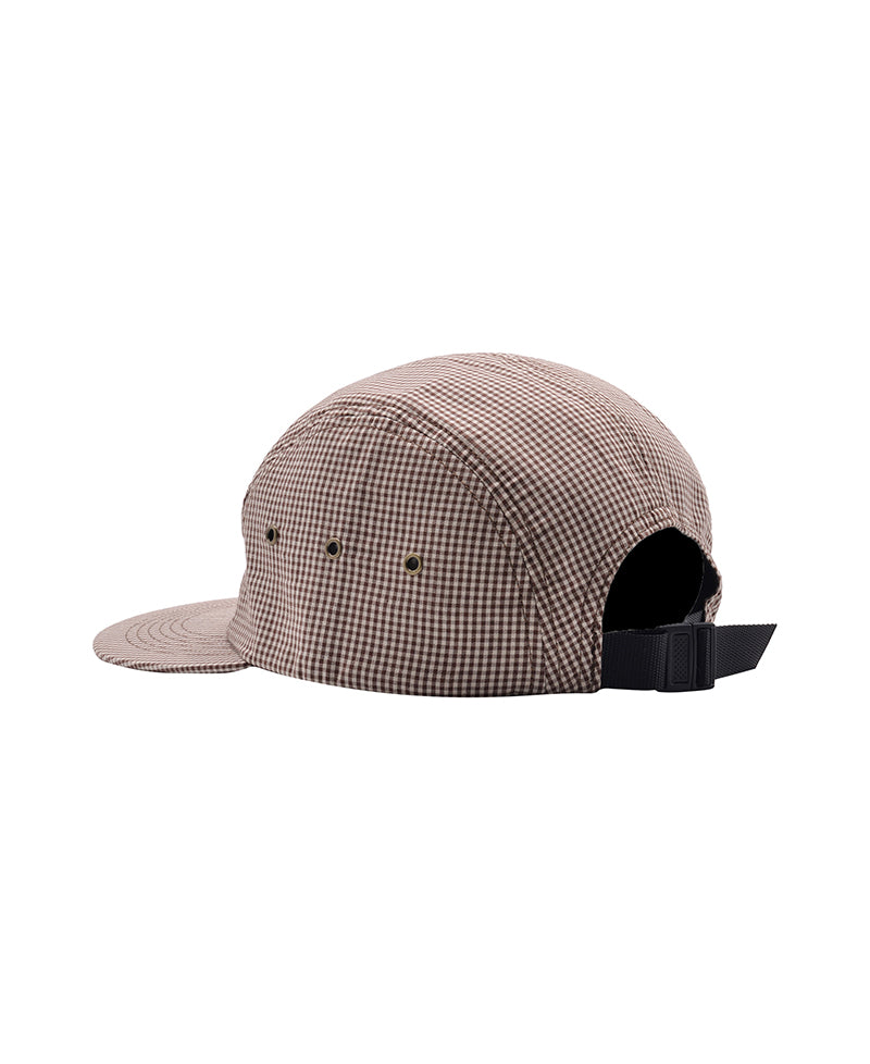 Pop Logo 5 Panel Hat Brown/White Gingham