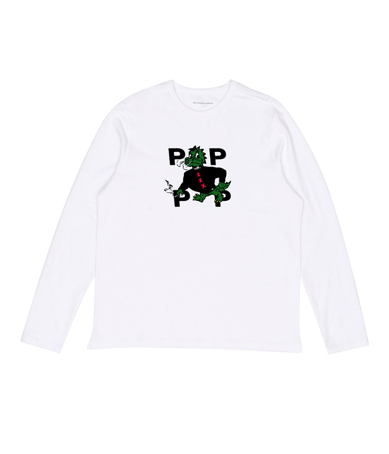 Pop Smoking Dragon Longsleeve White