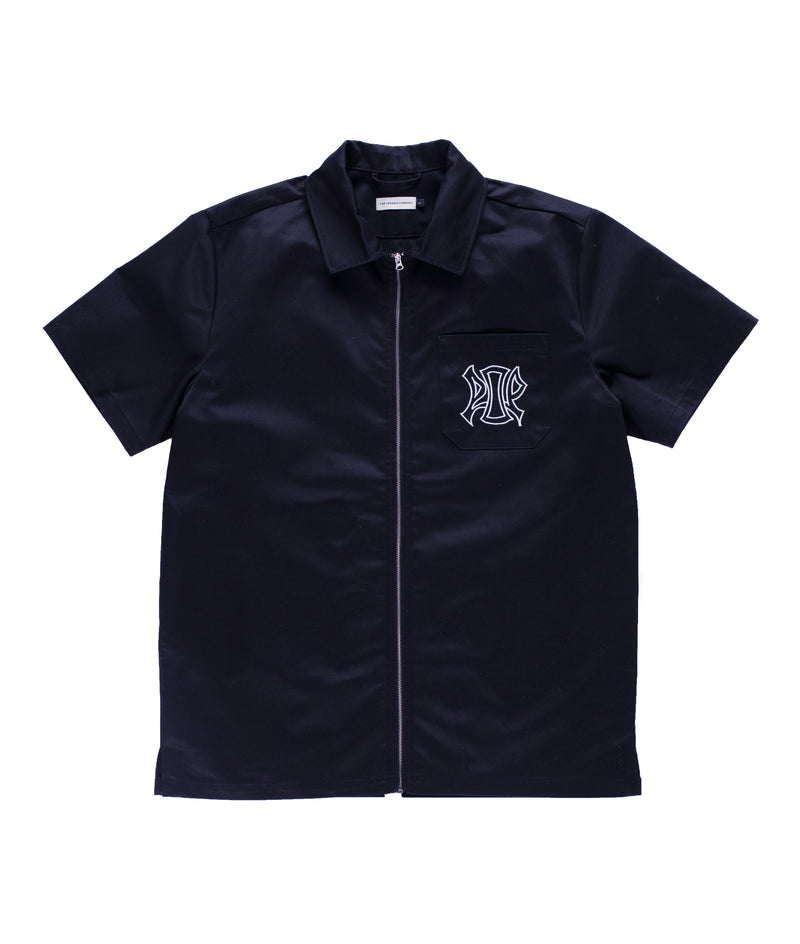 Pop Japan Exclusive Acid Full Zip SS Shirt Navy