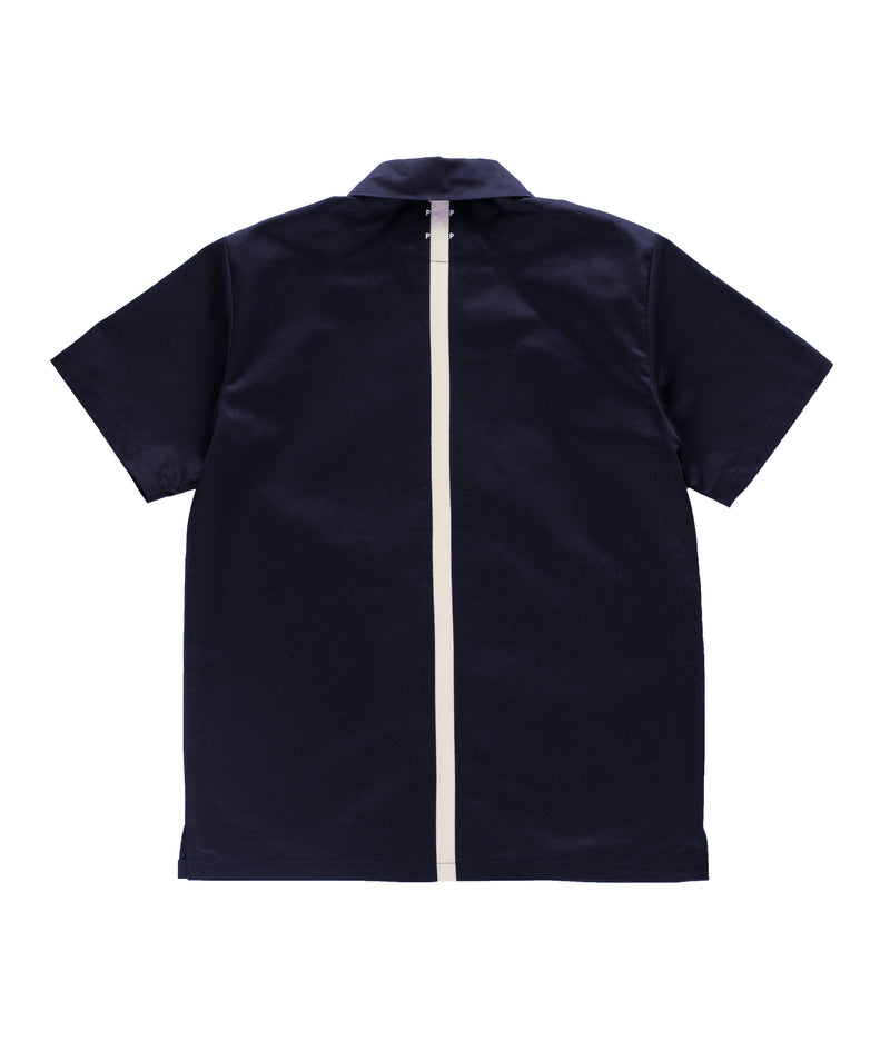 Pop Japan Exclusive Acid Full Zip SS Shirt Navy