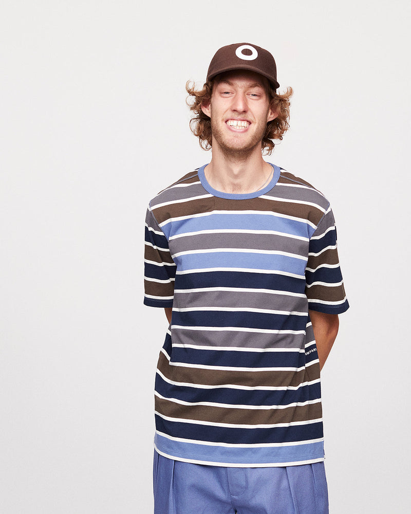 Pop Striped Logo T-Shirt Coastal Fjord