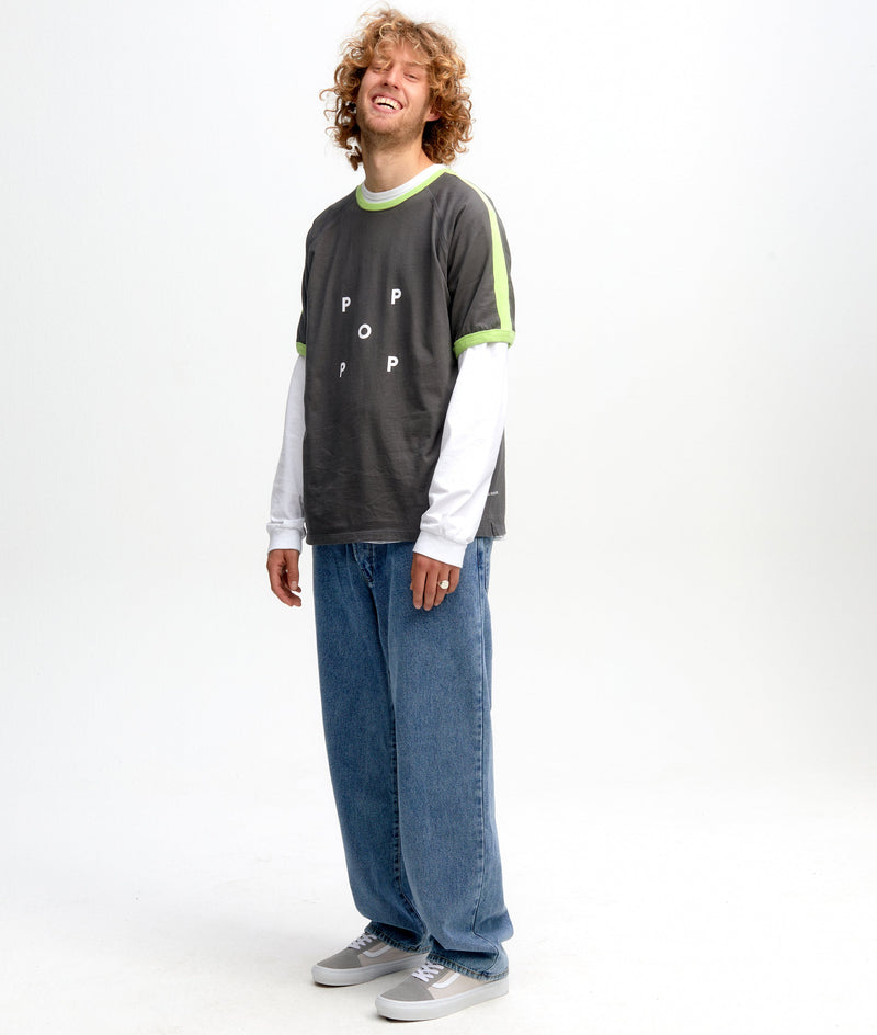 Pop Keenan T-Shirt Charcoal/Jade Lime
