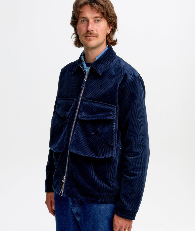 Pop Boxer Overshirt Navy Corduroy