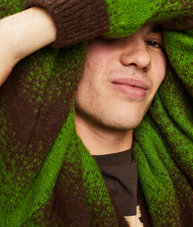 Pop Striped Knitted Cardigan Delicioso/Foliage